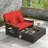 Berrera Rectangle Wicker Patio Daybed with Cushions-590592324