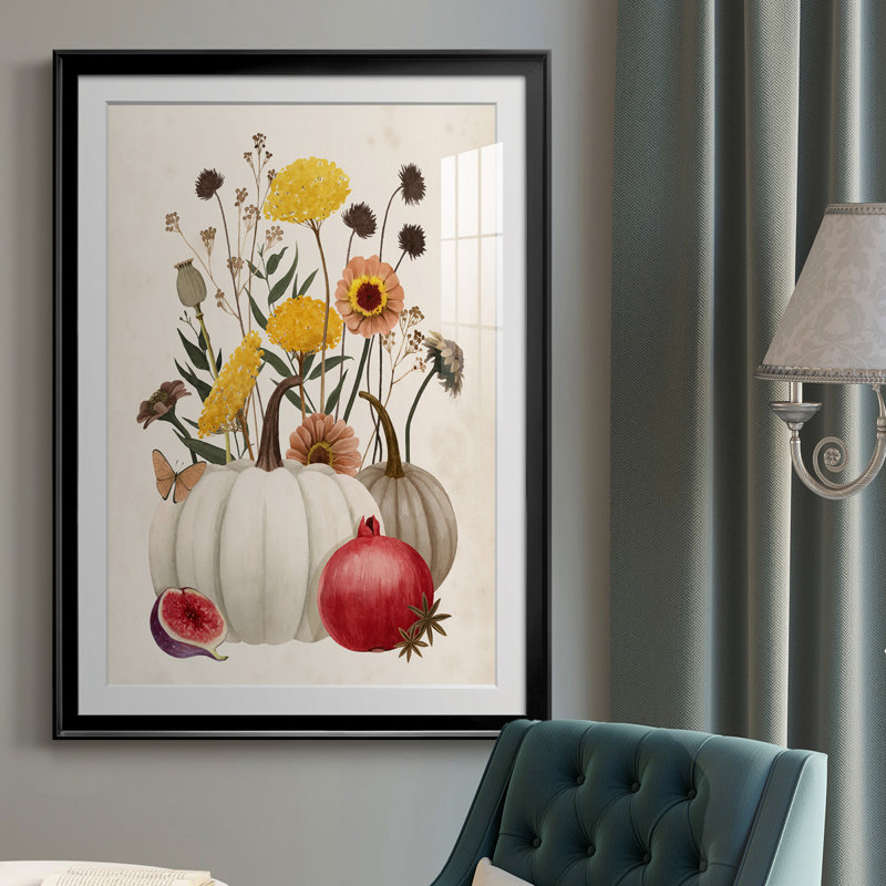 " Fall Botanicals II ", Black, 24.5" H x 18.5" W x 1" D