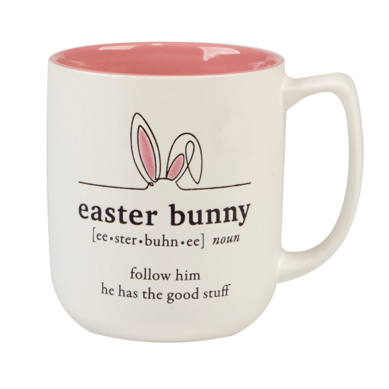 Easter Fun Pink and Green Ceramic Mug Set
