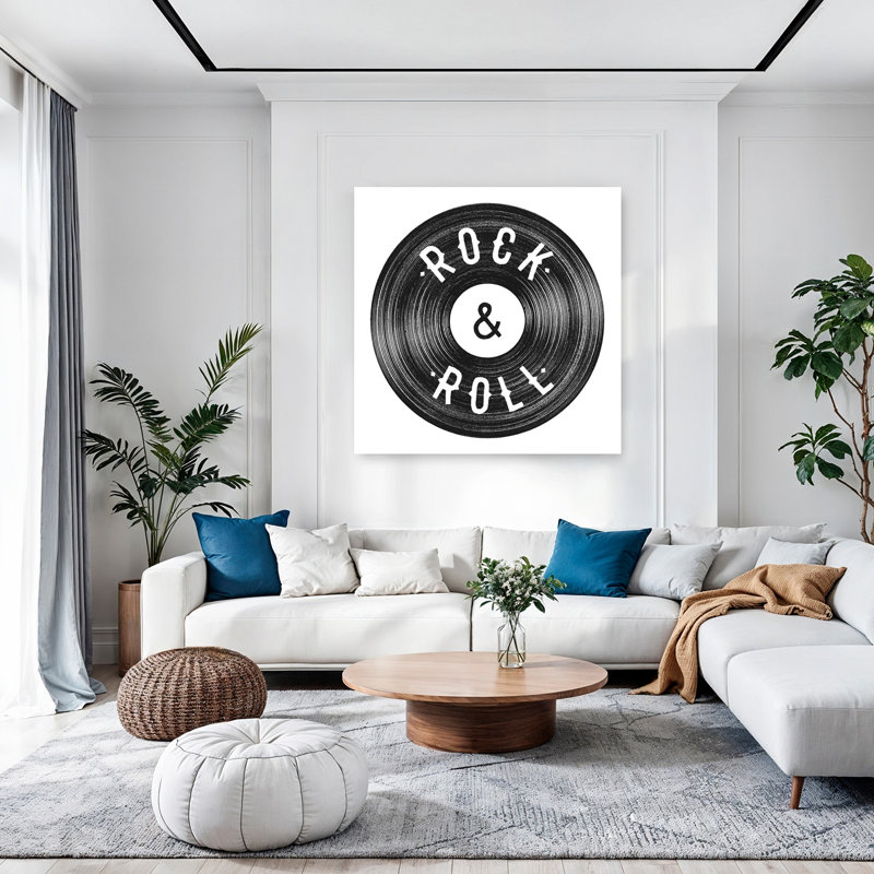 Affiche murale abstraite contemporaine en vinyle rock and roll, H 48 po x l 48 po