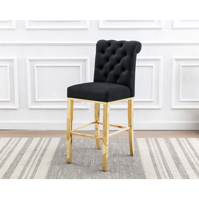Kaarle Upholstered Counter Stool with Metal Frame