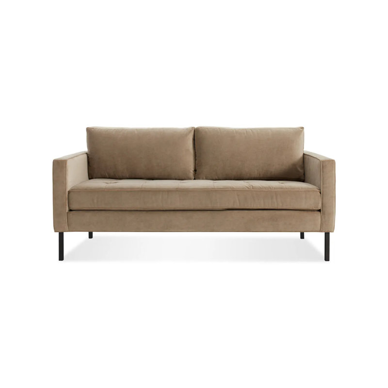 Paramount Loveseat, Otter Velvet Velvet, Metal