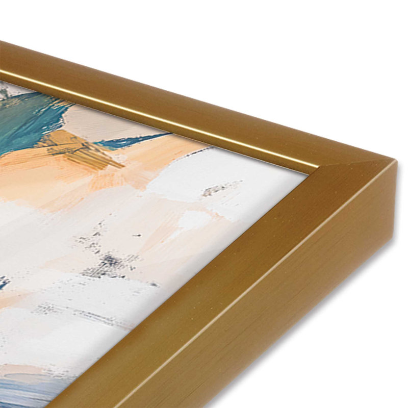 «Boat in Blue Bay I», reproduction encadrée, H 37,25 po x l 25,25 po, Or poli