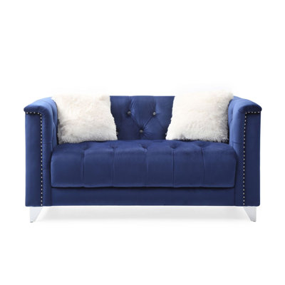 Menko Velvet 45'' Reception Loveseat