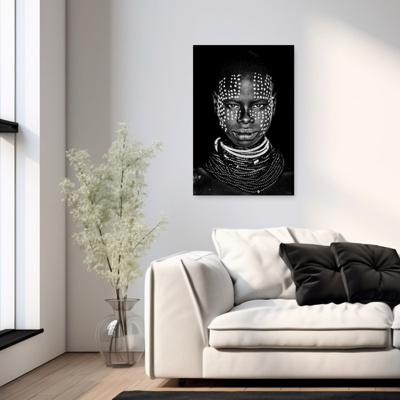 Reproduction d'art contemporain africain, 36" H x 24" W
