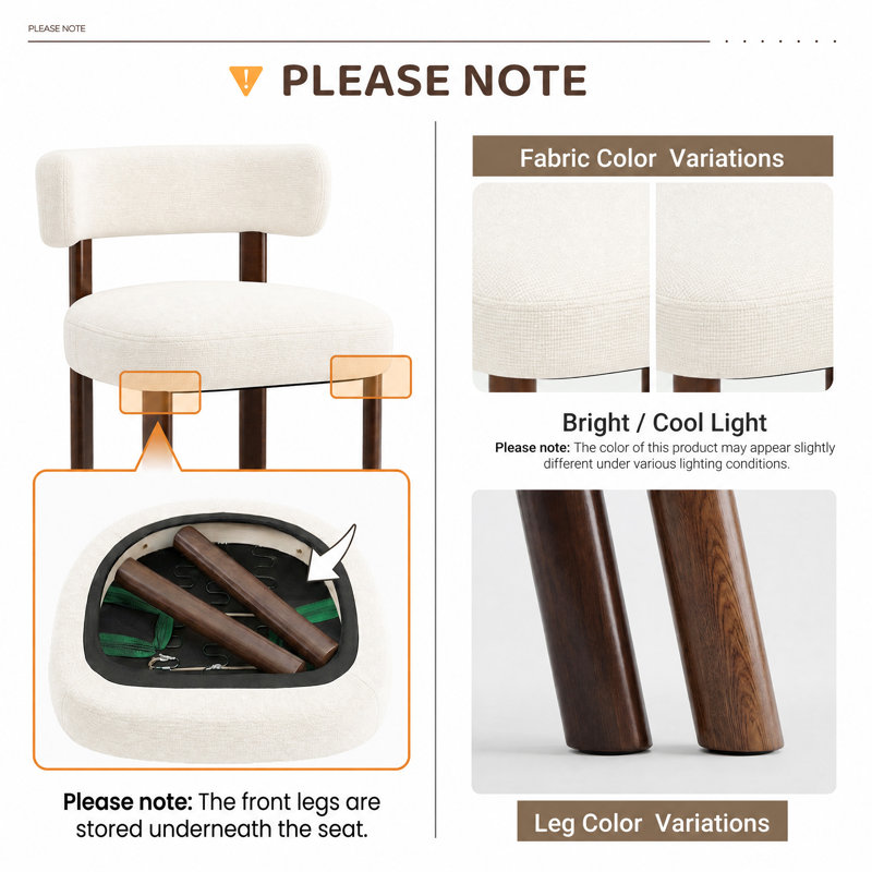 48.5cm H Upholstered Upholstered Back Side Chair, Beige Fabric