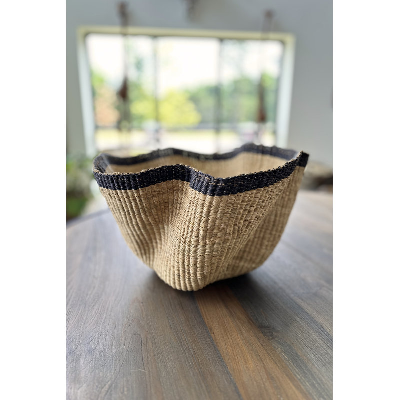 Handwoven Wave Basket - w/ Accent