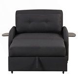 Pull Out Sofa Sleeper, 3 In 1 Sofa With 2 Wing Table And Usb Charge