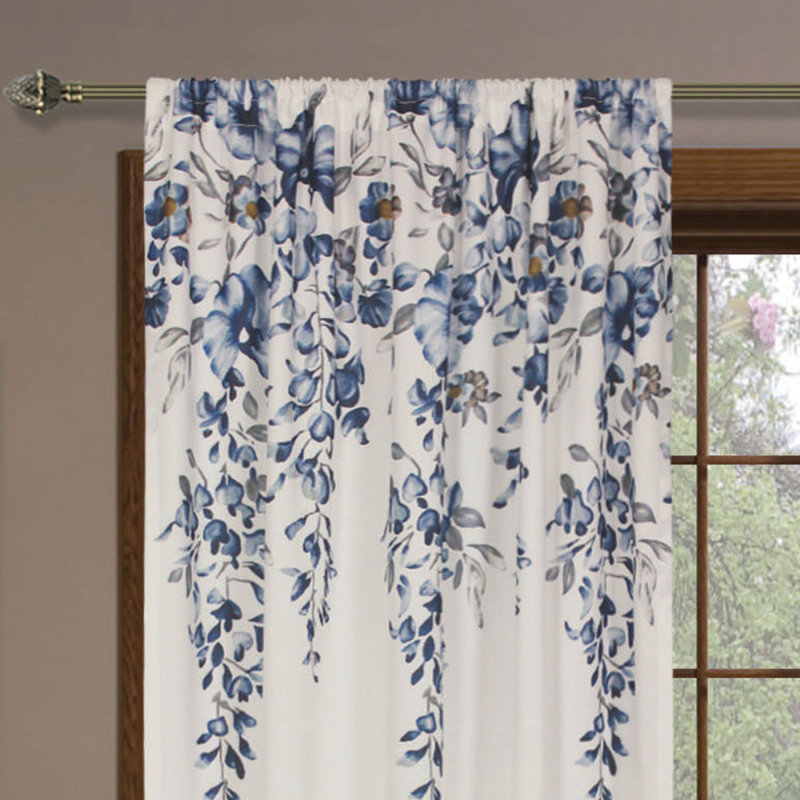 Jacqulyne Room Darkening Single Panel, Blue