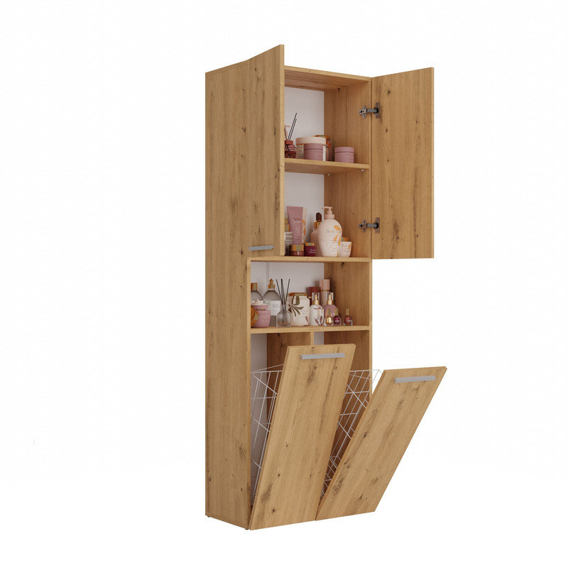 MDF/Chipboard Linen Cabinet, Brown/Black