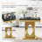 3-Piece Faux Marble Table Set, 46.85" Coffee Table With 22.83" End Tables, Oval Cutout Base With Mirrored Stainless Steel Frame-117971390-117971393