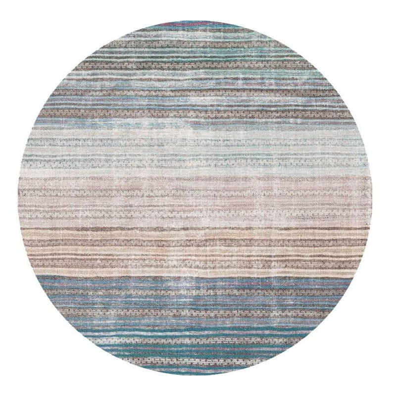Tapis rond de qualité supérieure (90,6 pouces), 100% polyester, 1850 g / m² | Poils de 4 mm de hauteur, dessous en polyester recyclé | Lavable à la machine à 30 ° C, idéal pour le salon et la chambre à coucher, conception douce et durable