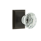 Grandeur Carré Square Rosette Privacy with Brilliant Crystal Door Knob