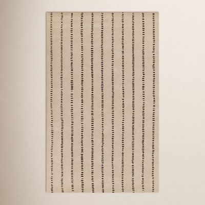 Austen Beige Hand-Tufted Striped Wool Rug