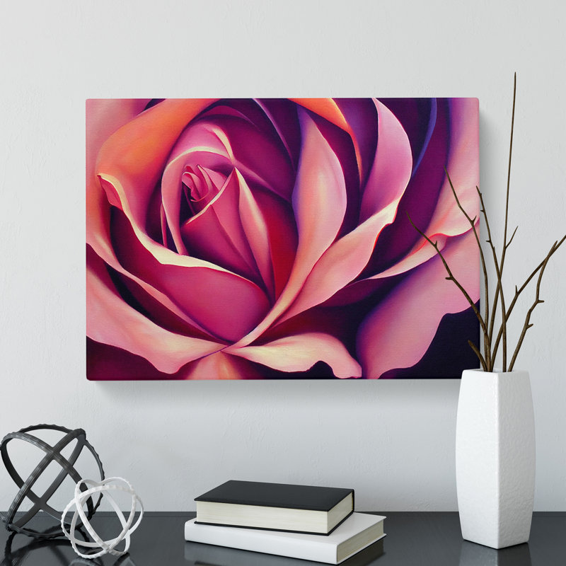 Ideal Rose Flower - Wrapped Canvas, 40cm H x 60cm W x 3cm D