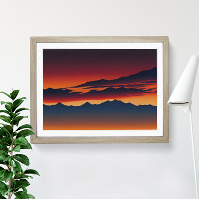 Hewarming Mountain Sunset 1 Piece Single Picture Frame Wall Art