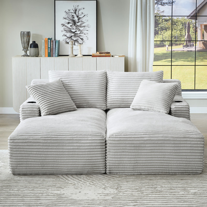Pardue 29.89 " Corduroy Sleeper Sofa
