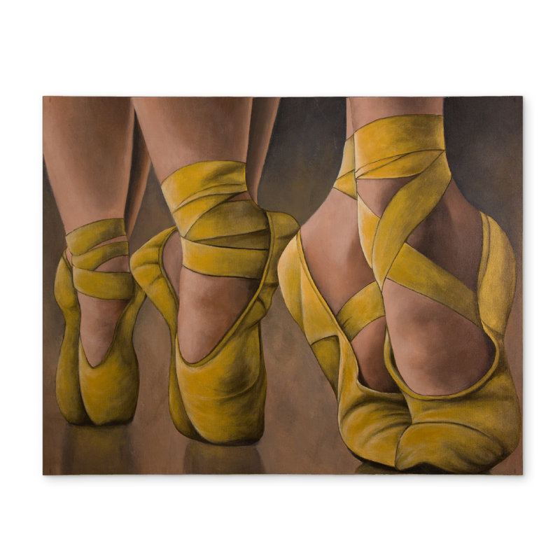 Contemporary Yellow Synchronized Ballerinas Polyester Placemat