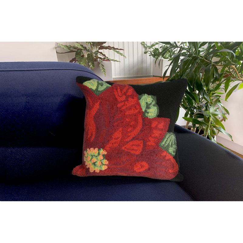 Frontporch Poinsettia Square Pillow Cover & Insert
