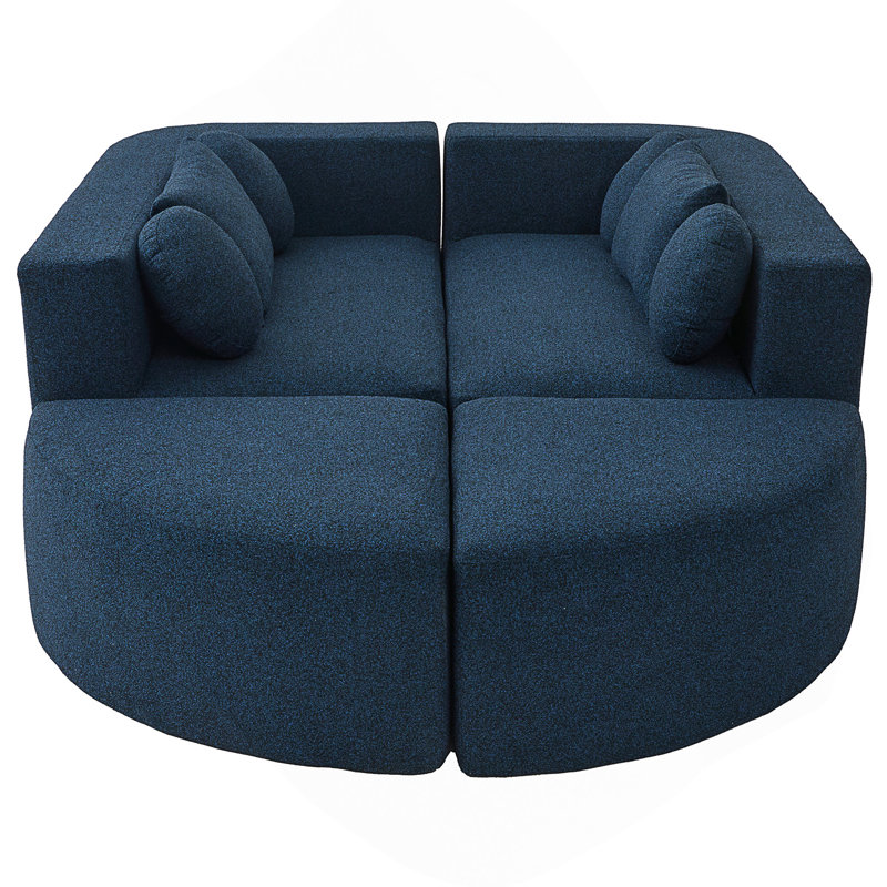 Boneless Couch Modular Sectional Sofa 114.9" Free-Combined Sofa Couch Sofa Bed Compression Sofa With Deep Seating And Curved Design