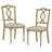 Scarlett Set Of 6 Dining Chairs With Cross-Back & Upholstered Seat, Oak-165654335