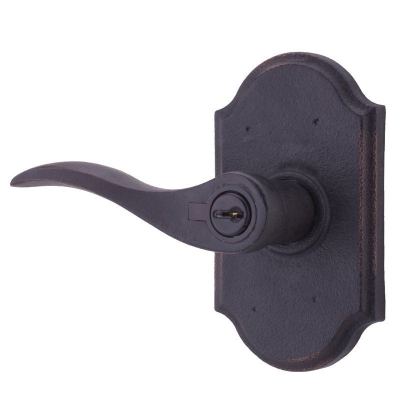 Carlow Oil Rubbed Bronze Keyed (Entry) Door Lever, Left, Black