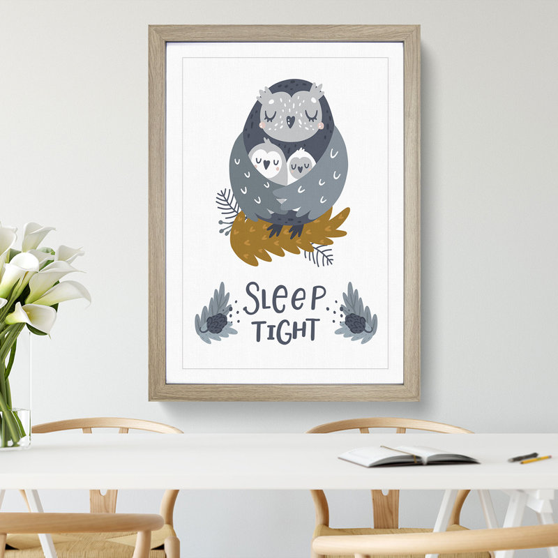 Sleep Tight Owl - Framed Print, Oak Framed, 48cm H x 36cm W x 2cm D