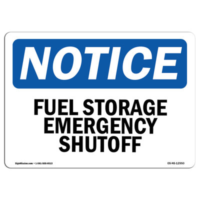 Fuel System Emergency Shutoff Sign