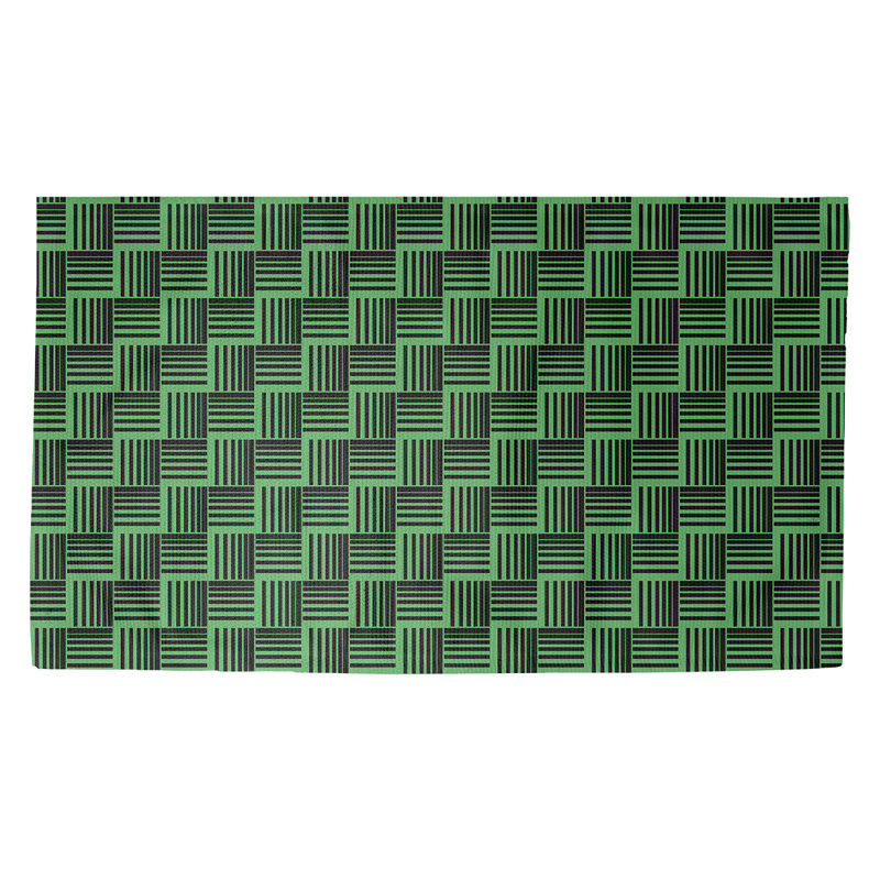 Tapis décoratif à rayures tressées de couleur verte, Rectangle 5 pi x 7 pi