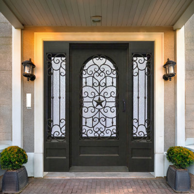 Starred Emblem Single Iron Door
