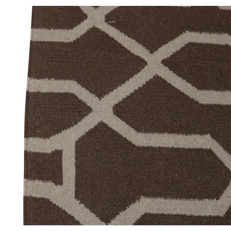 Flatweave Wool Area Rug in Espresso