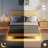 Queen Floating Bedstead, With Charging Station And Led Lights, Wavy Headboard, With Heavy Metal Flat Noodles No Box Springs Required-1945128871-1945128870