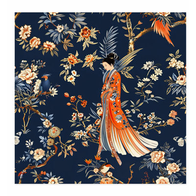 Monde et pays, motif de kimono asiatique I, reproduction d'art asiatique sans cadre