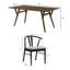 Ensemble de salle à manger 5 pièces Modern, table de salle à manger avec finition noyer et 4 chaises triangulaires noires-1265226643-1265226640