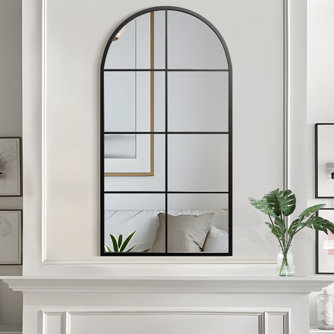 Lachlan Arch Metal Window Pane Wall Mirror Laurel Foundry Modern Farmhouse® 