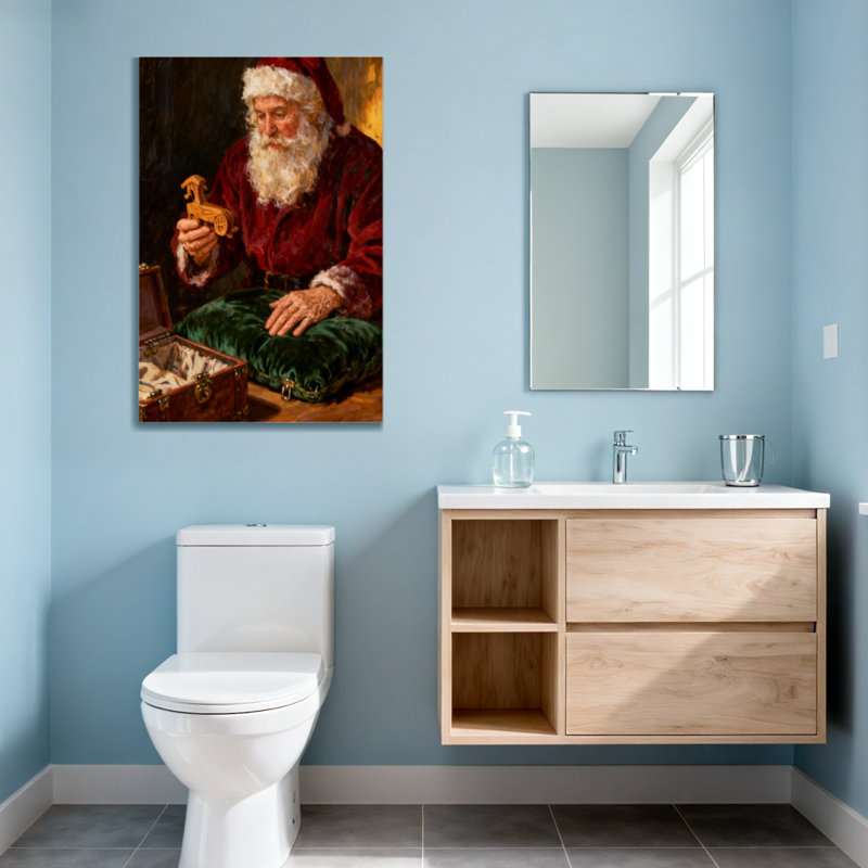 Jouet en bois de Noël père Noël, H 24 po x l 16 po