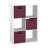 Decorative 6 Cube Bookcase With Fabric Bins-108940737