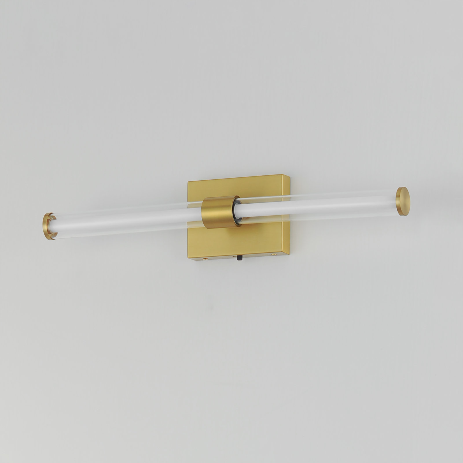 Machaela Single Transparent Dimmable LED Bath Bar, Natural Aged Brass
