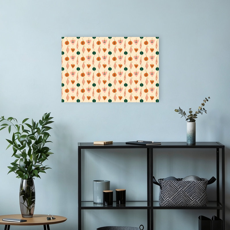 Christmaspatternno11 Abstract Colorful Modern Winter Wall Art Print 1 Piece Wrapped Canvas Wall Art, 30.48cm H x 45.72cm W