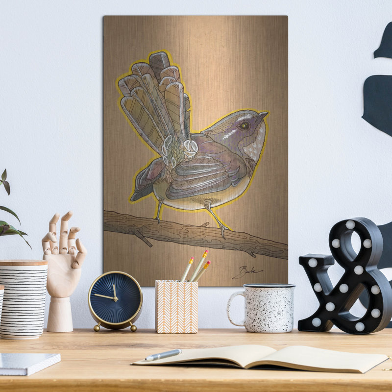 Art mural en métal luxueux «Tails Up» par Bebe Keith, 12 po x 16 po, H 16 po x l 12 po