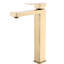 Robinet de lavabo doré de luxe - Commande et garniture en céramique incluses - Finition brossée moderne - Fonctionnement à poignée unique