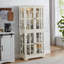 Bibliothèque, vitrine avec tablettes réglables et portes en verre pour la maison ou le bureau-1760670477