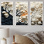 «Abstract Coral Flowers Collage I» - ensemble d'impression d'art mural corail sous l'eau