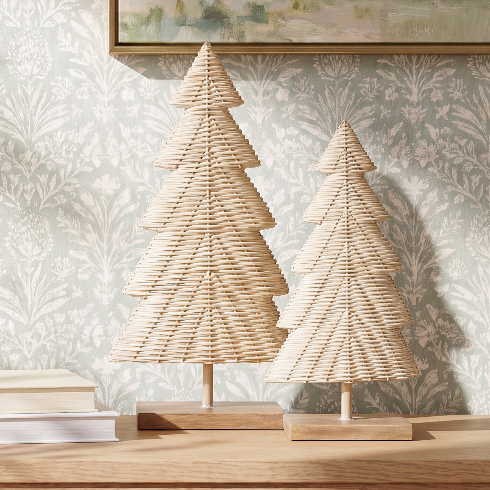 Hamwi 2-Piece Woven Tabletop Tree Set