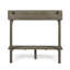 Table de bar d'extérieur en bois d'acacia à finition grise, conception murale peu encombrante, longueur de 48 po pour balcon de patio