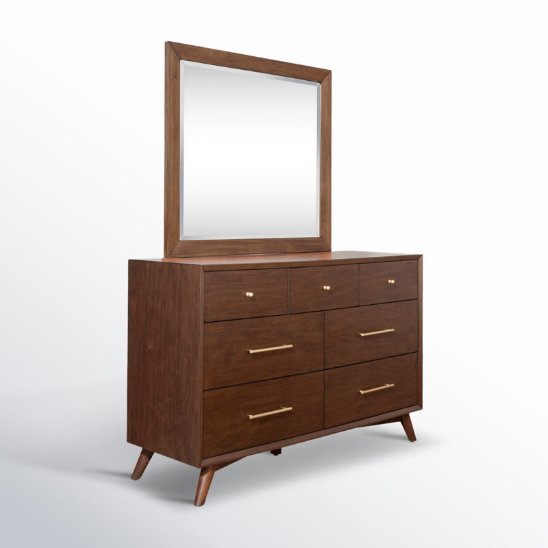 Commode 7 tiroirs avec miroir Williams, Noyer