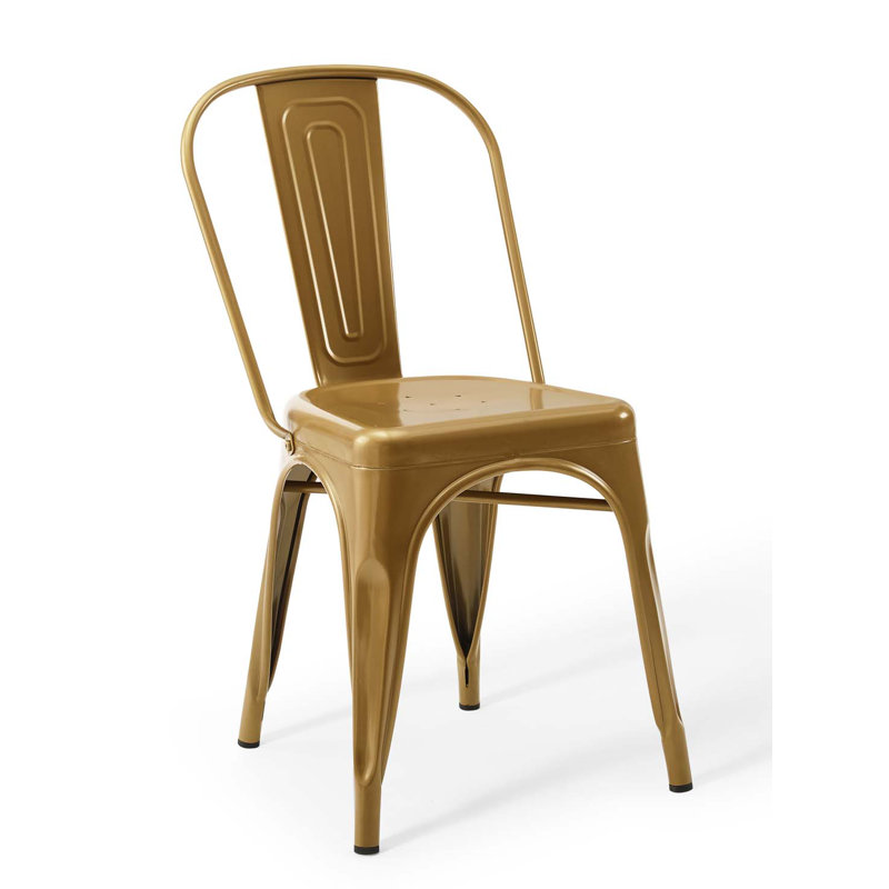 Gold Metal Bistro Dining Side Chair Set of 2