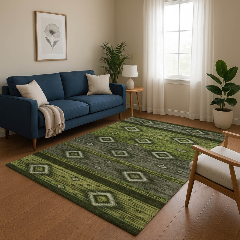 Tapis tribal Premium lavable à la machine AMF1943 Mayfield, Rectangle 9 pi x 12 pi