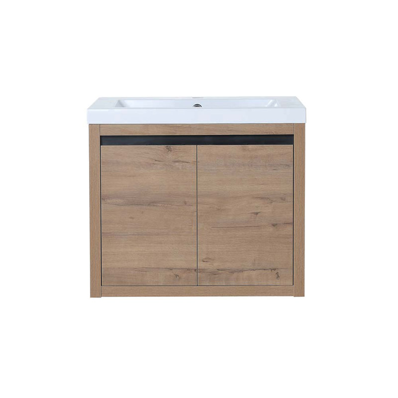 Meuble-lavabo simple avec plateau en résine 23,62 po Thynedale, Chêne