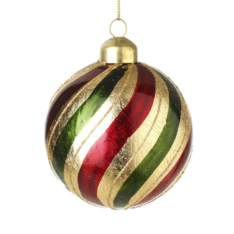 Glass Bauble, 8cm H x 8cm W x 8cm D